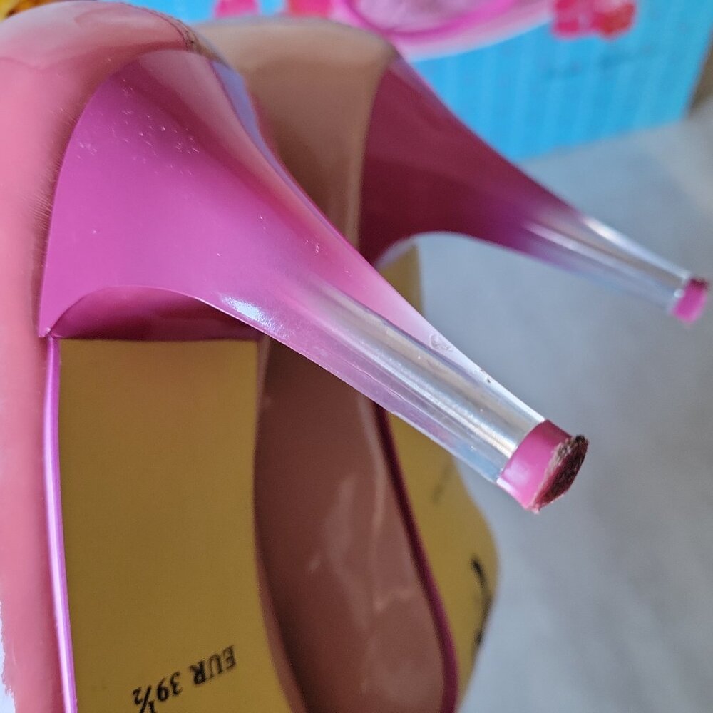 Poetic Licence Women's Summer Bloom Heels Shoes Peach Fuchsia Multi-Color 8.5us - Picture 6 of 16